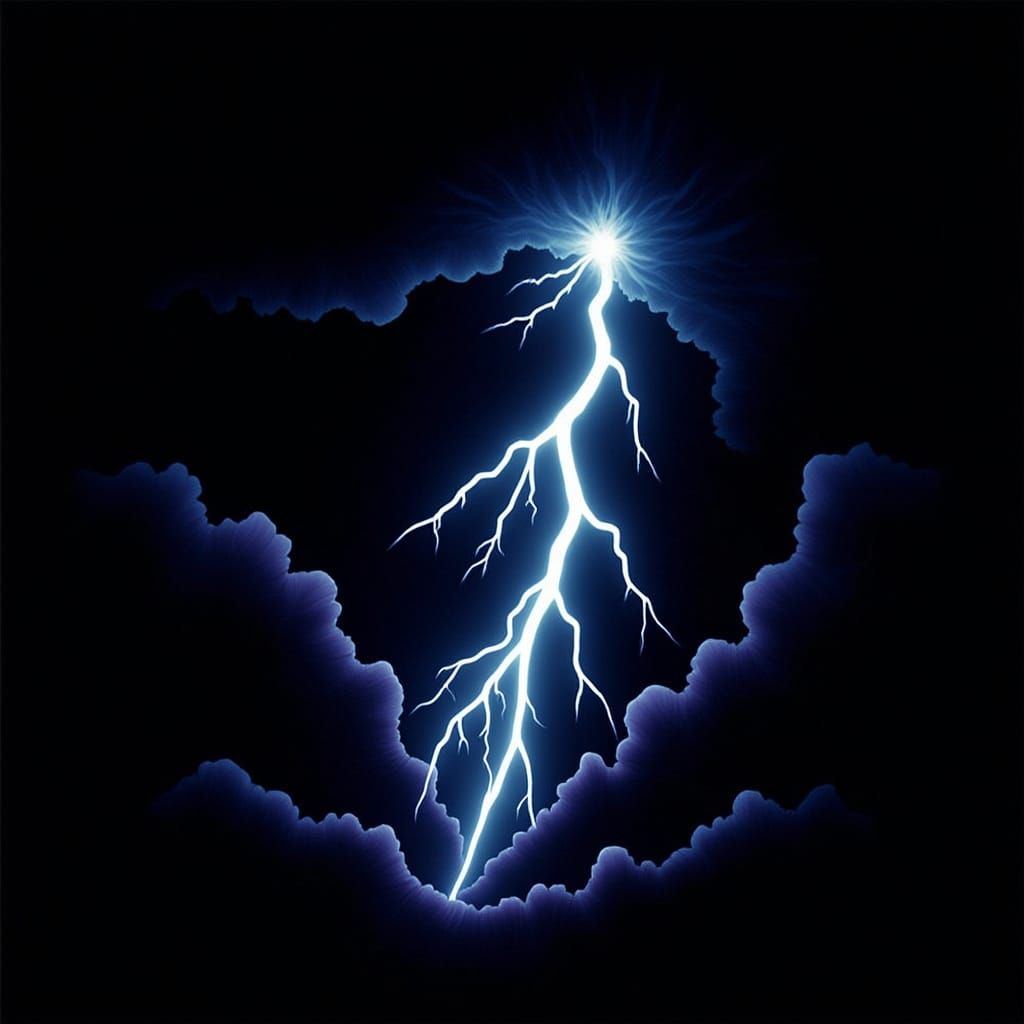 Eldritch Lightning Bolt in Dark Storm Sky