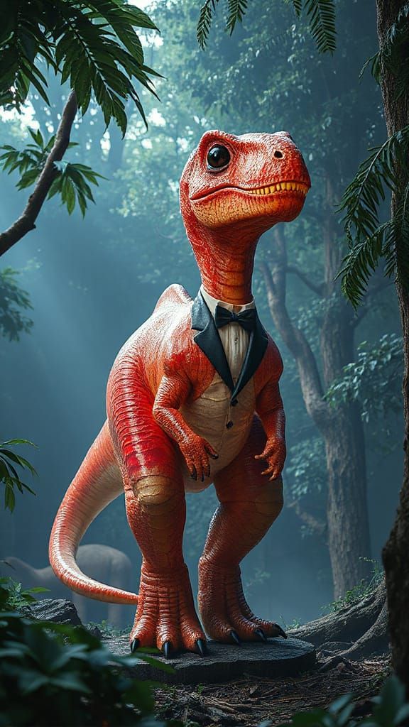 Gelatinous Sauropod in Jurassic Jungle Dreamscape