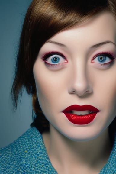 Vintage Lipstick Advertising Portrait, Sharp Focus