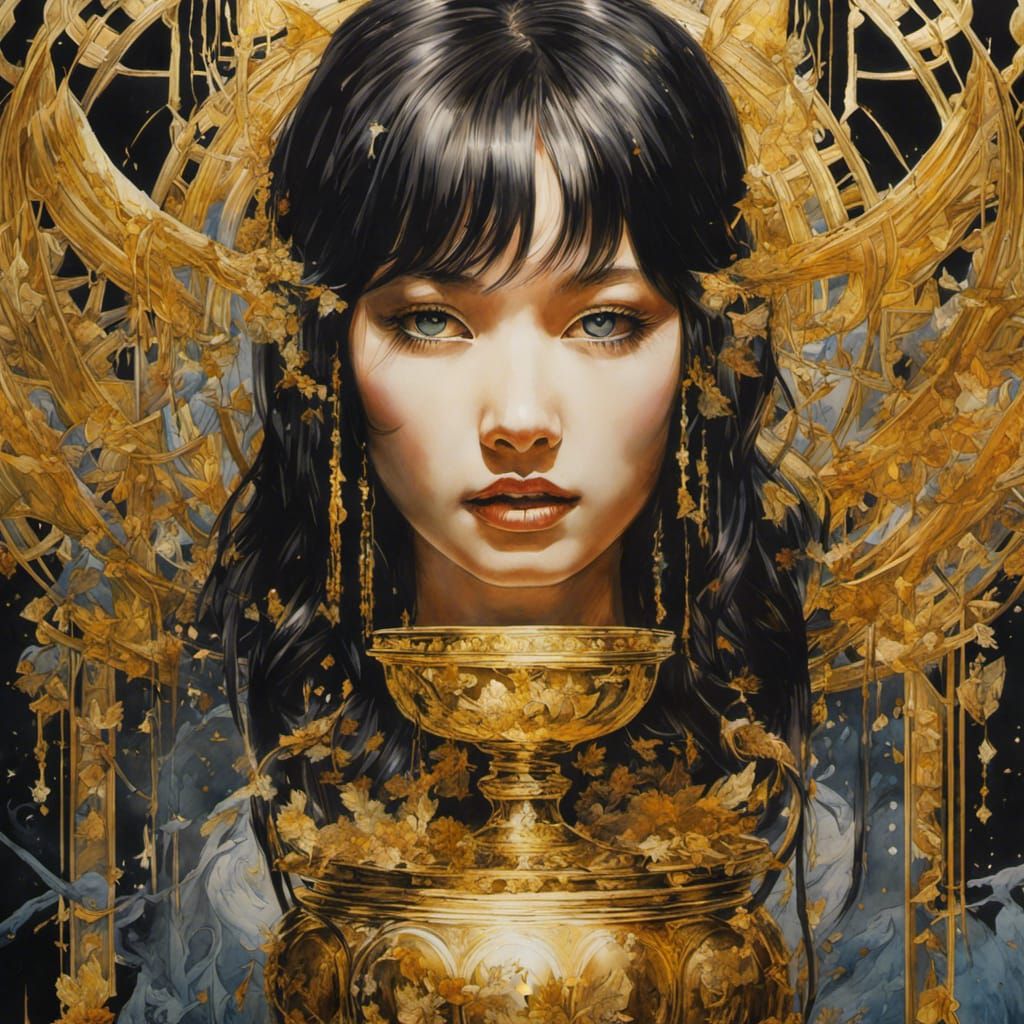 Golden Double Helix Trophy: Watercolor Art