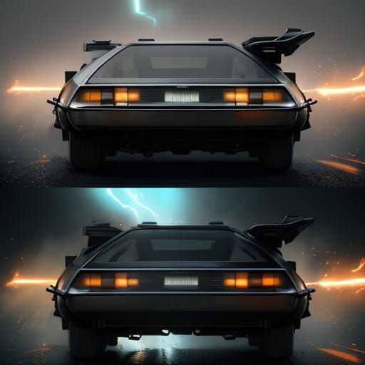 Back to the Future DeLorean Vanishing, Hyperdetailed Concept...
