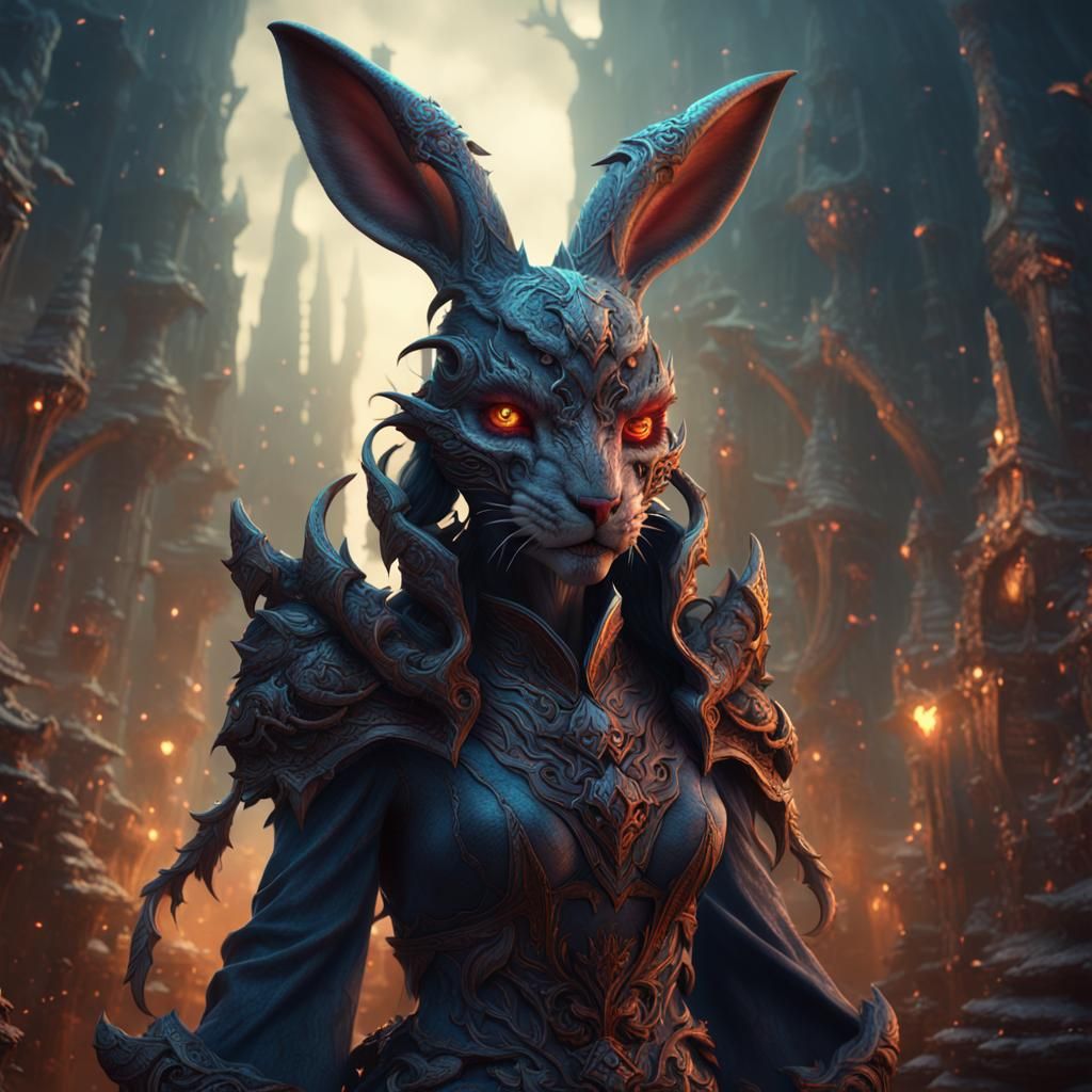 Detailed Rabbit Demon Female Concept Art