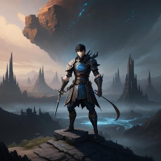 Boy in Iron Shackles: Detailed Matte Painting