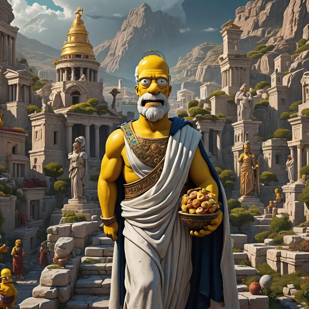 Homer Simpson as a Greek God