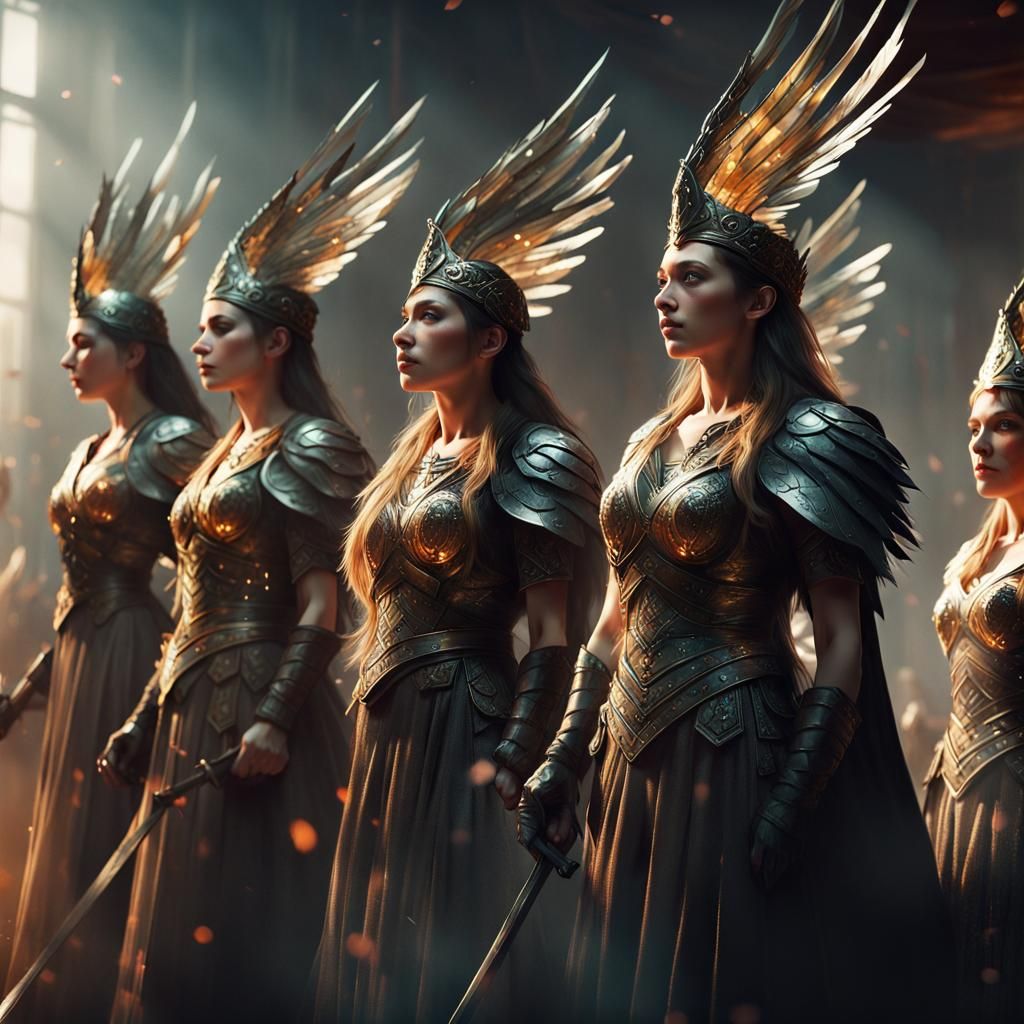 Valkyries on Stage: Ethereal Concept Art