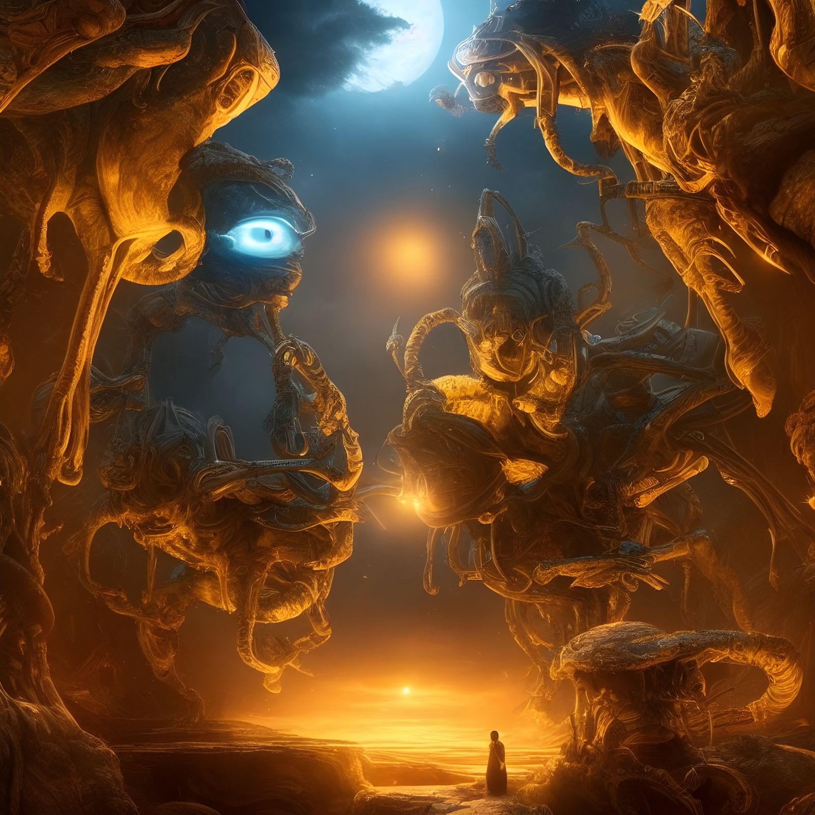 Cozy Alien Village Render in Cel-Shaded Style