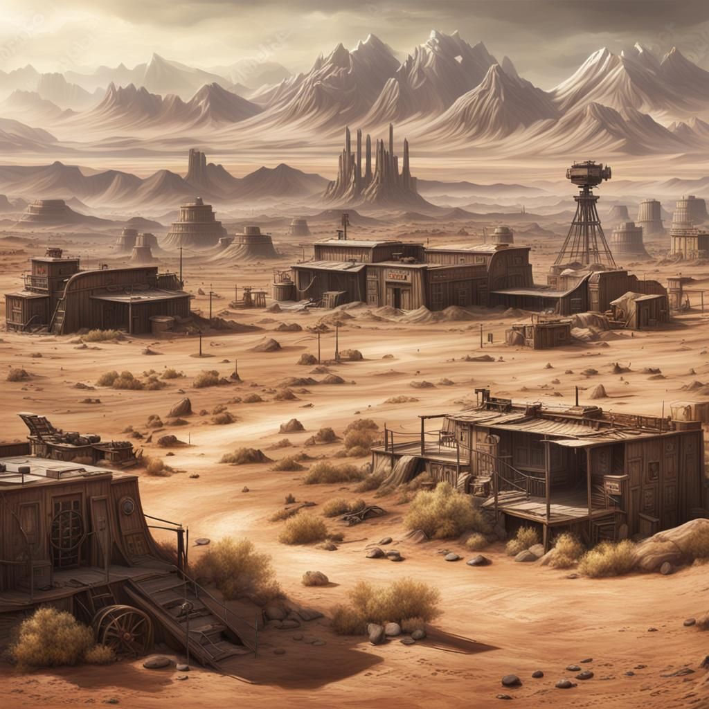Western Alien Wasteland: Detailed Matte Painting