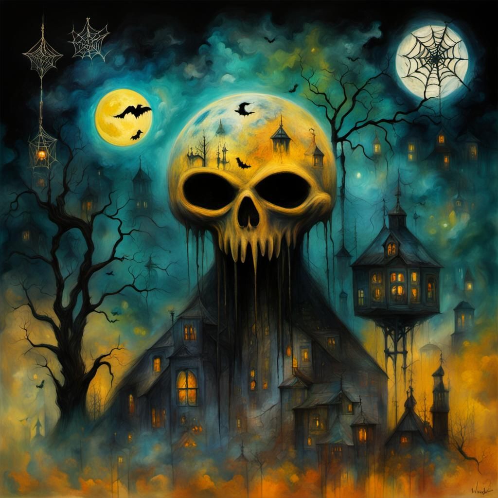 Surreal Halloween Figure in Expressionist Style