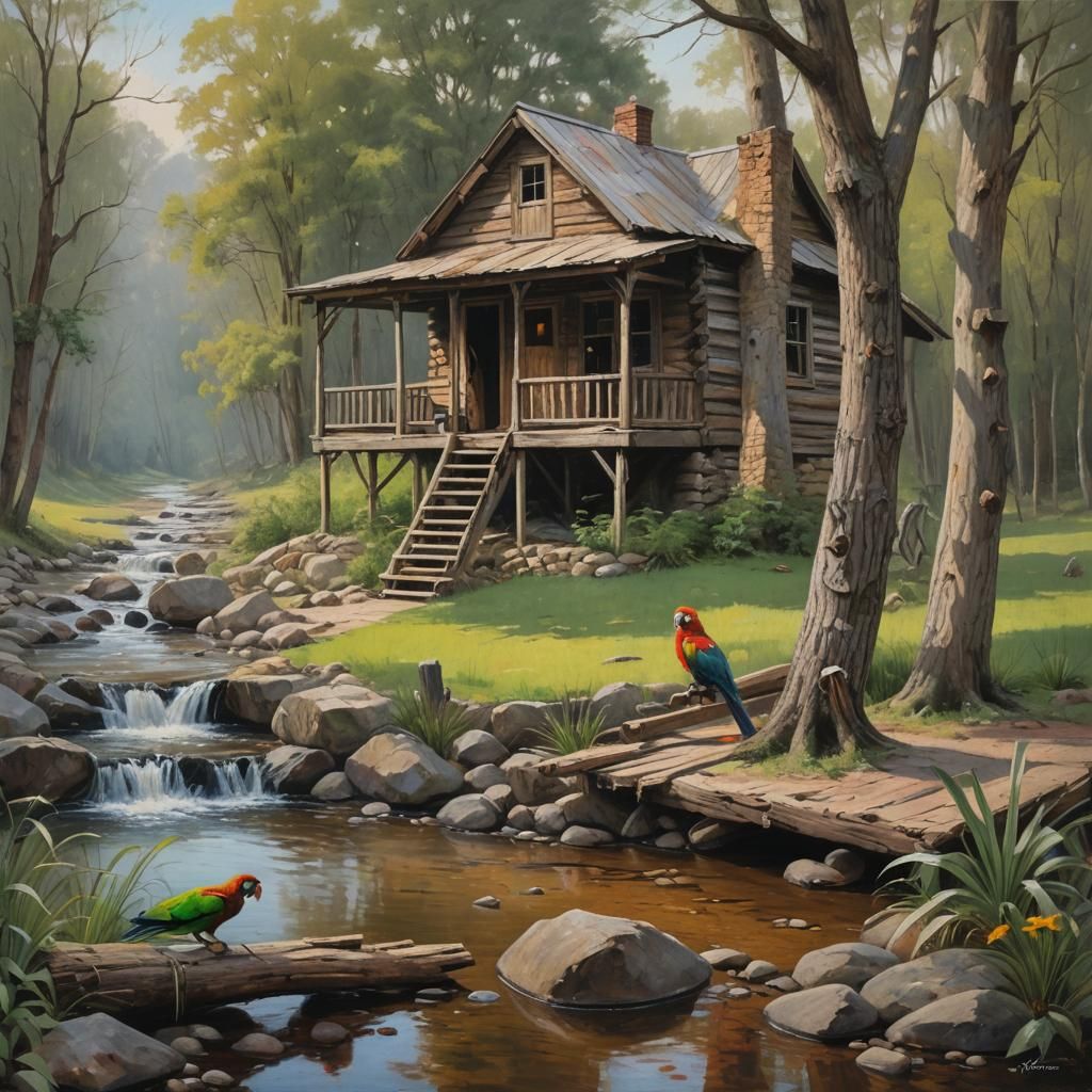 Charming Cabin Retreat Inspired by Gurney's Oil Paintings