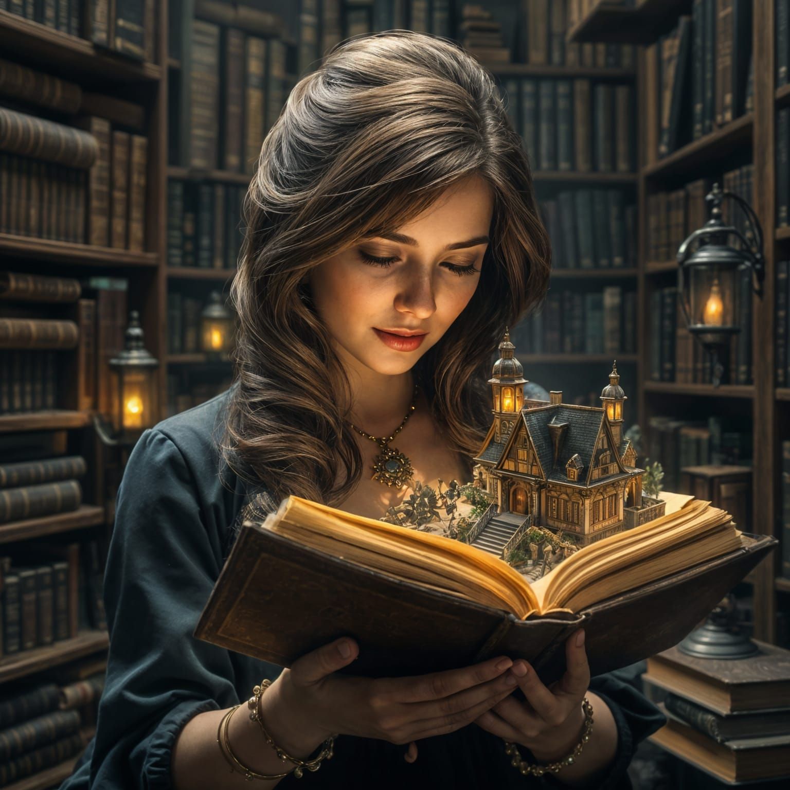 Miniature Fantasy World Emerges from Library Book