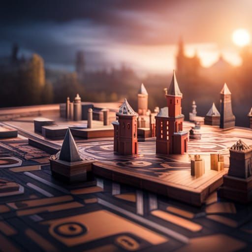 Vintage Board Game with Spooky Castle