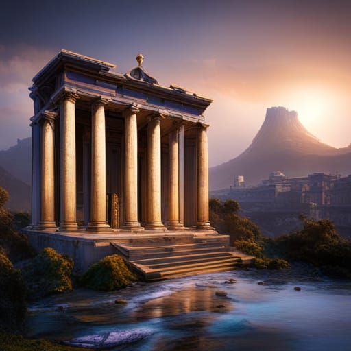 Detailed Ancient Greek Temple Concept Art