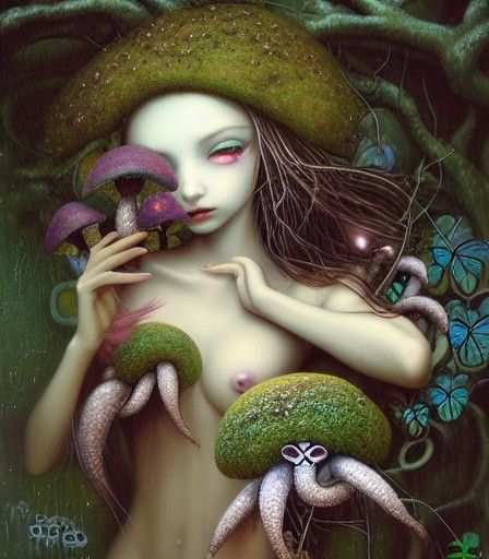 Blue Mushroom Girl
