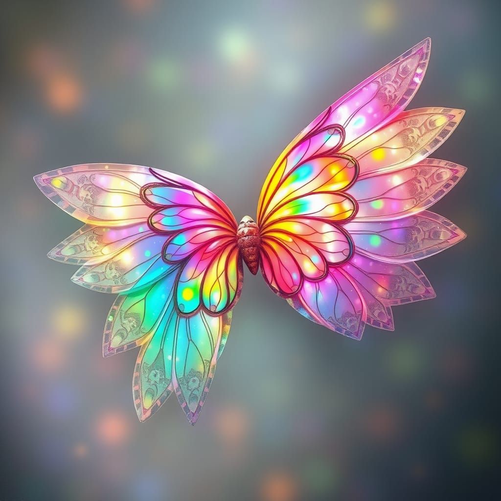 Rainbow Wings in Whimsical Style