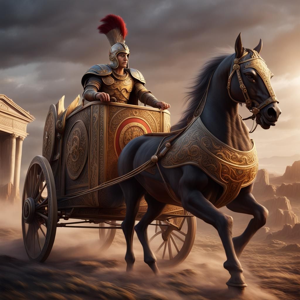 Detailed Roman Chariot Racer Concept Art