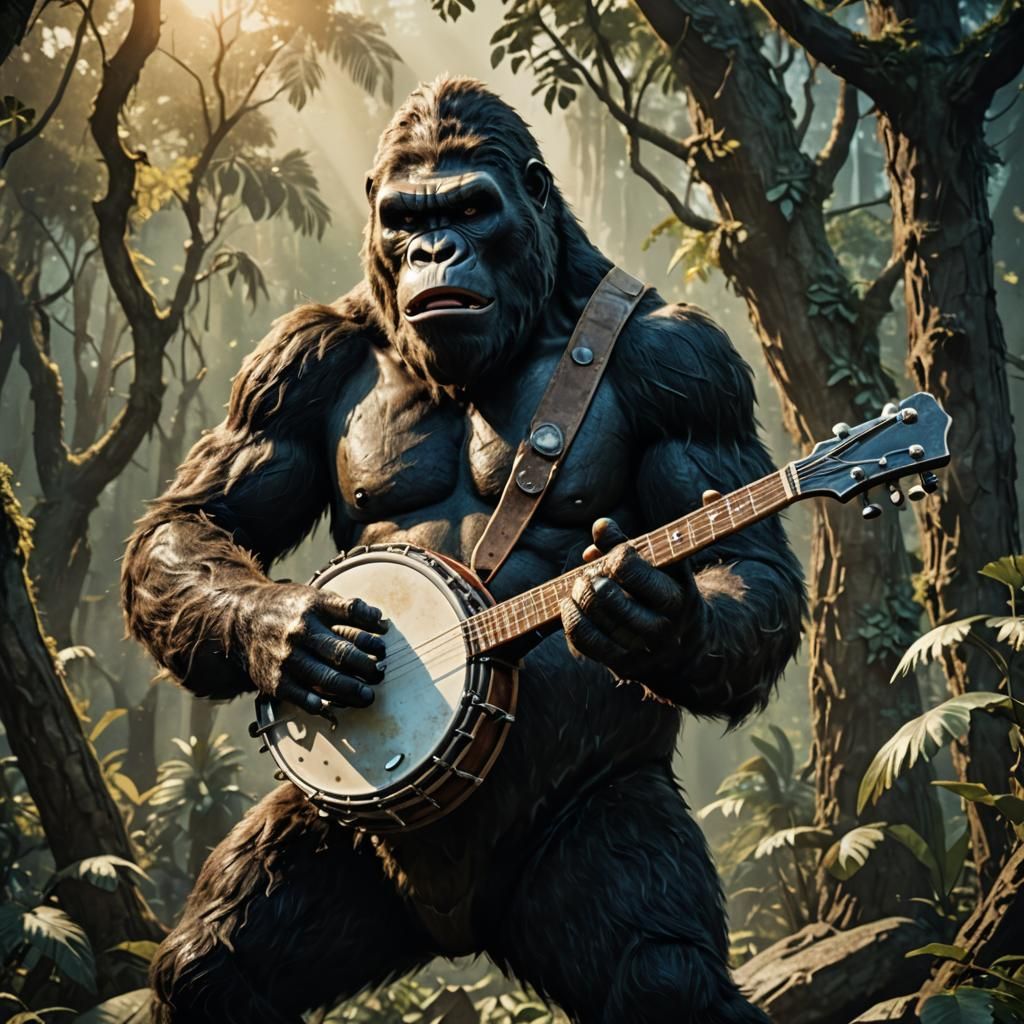 King Kong Plays Banjo: Cinematic Film Still