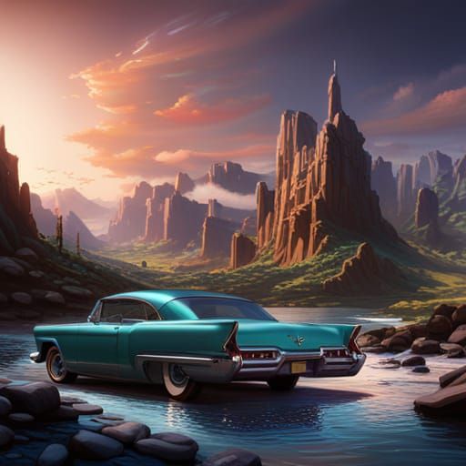 Detailed Matte Painting of Elvis in Deep Color