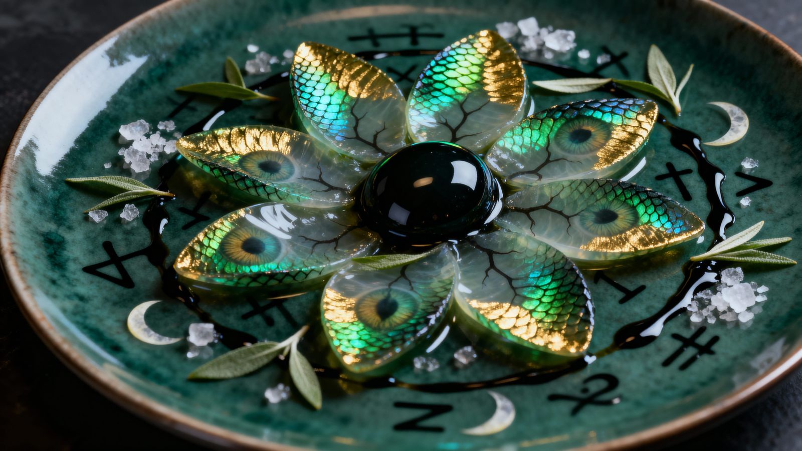 Basilisk Eye Carpaccio: Hyperreal Fantasy Food Plating