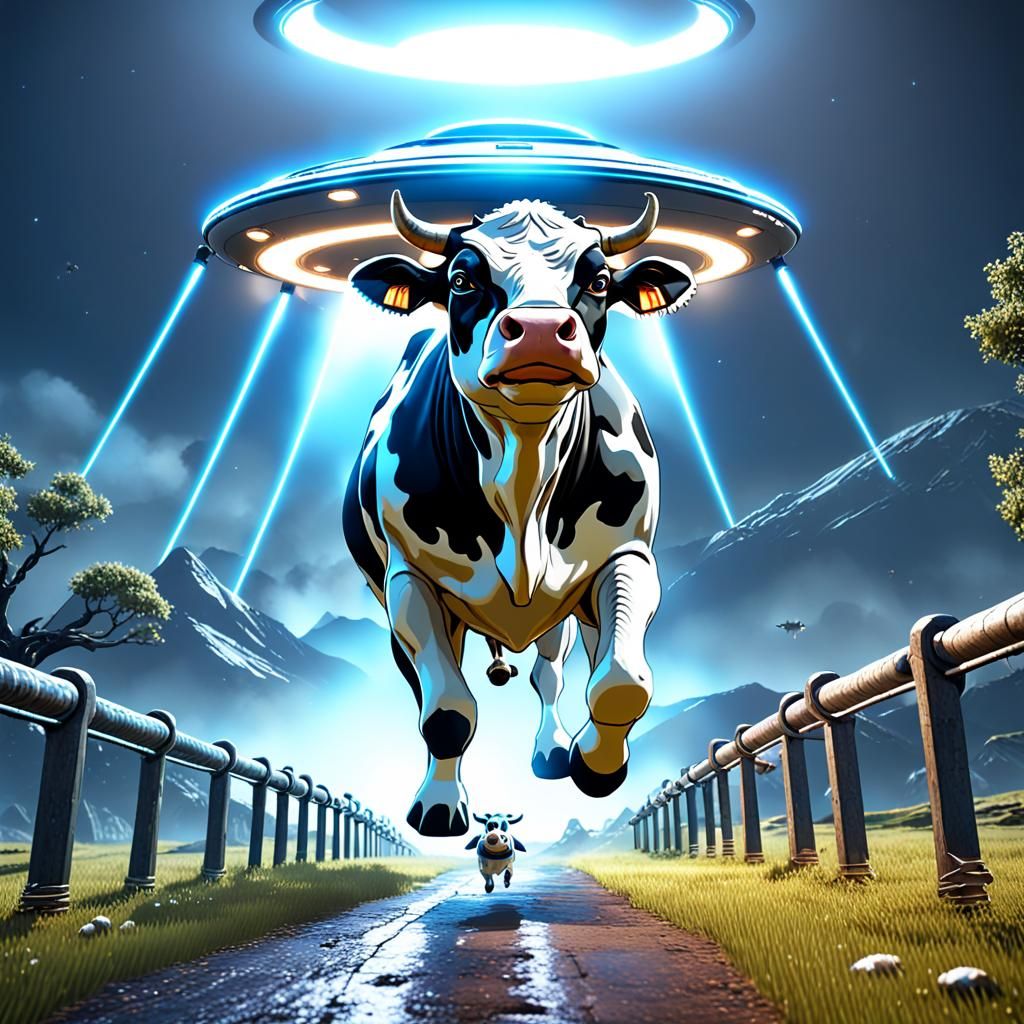 Cow Abduction by UFO: 3D Game Cinematic