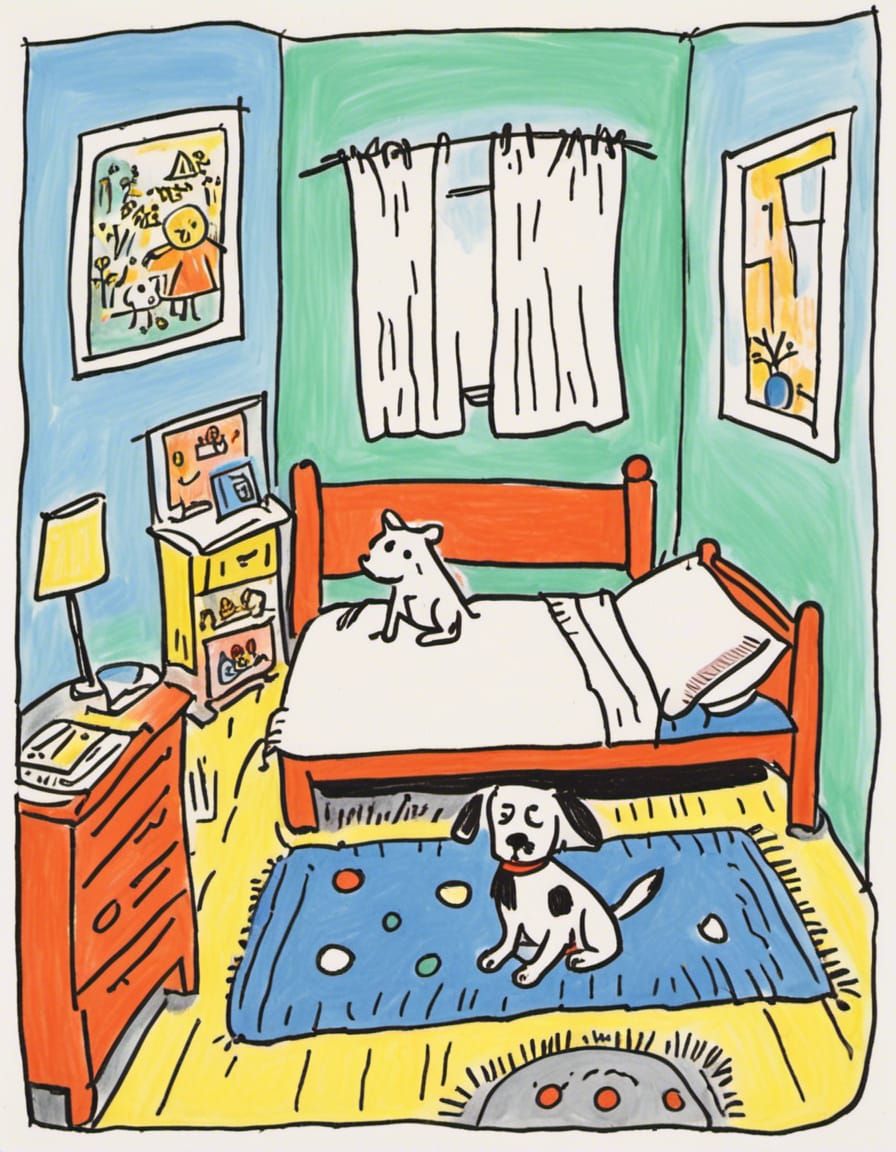 Toddler's Drawing of a Dog in Raina Telgemeier Style