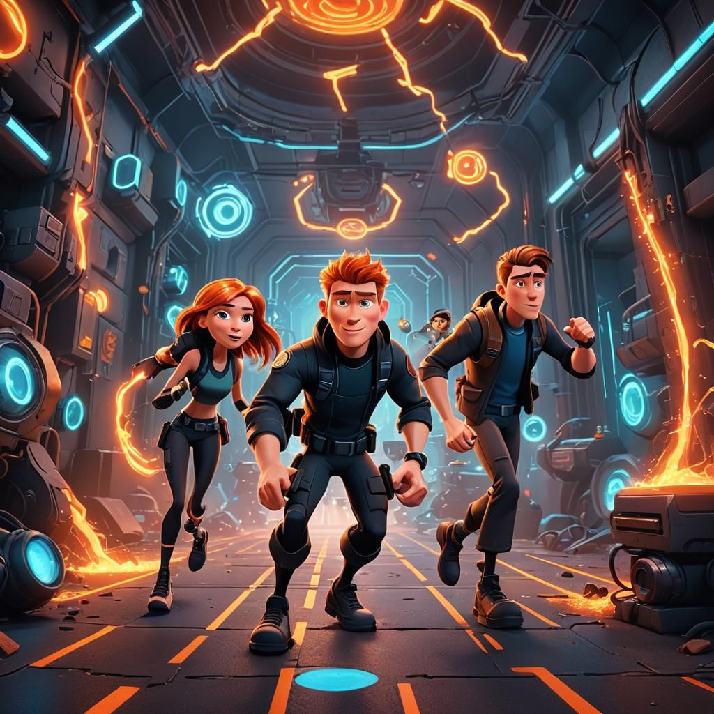 Kim Possible in High-Tech Lair: A Pixar-Inspired Adventure