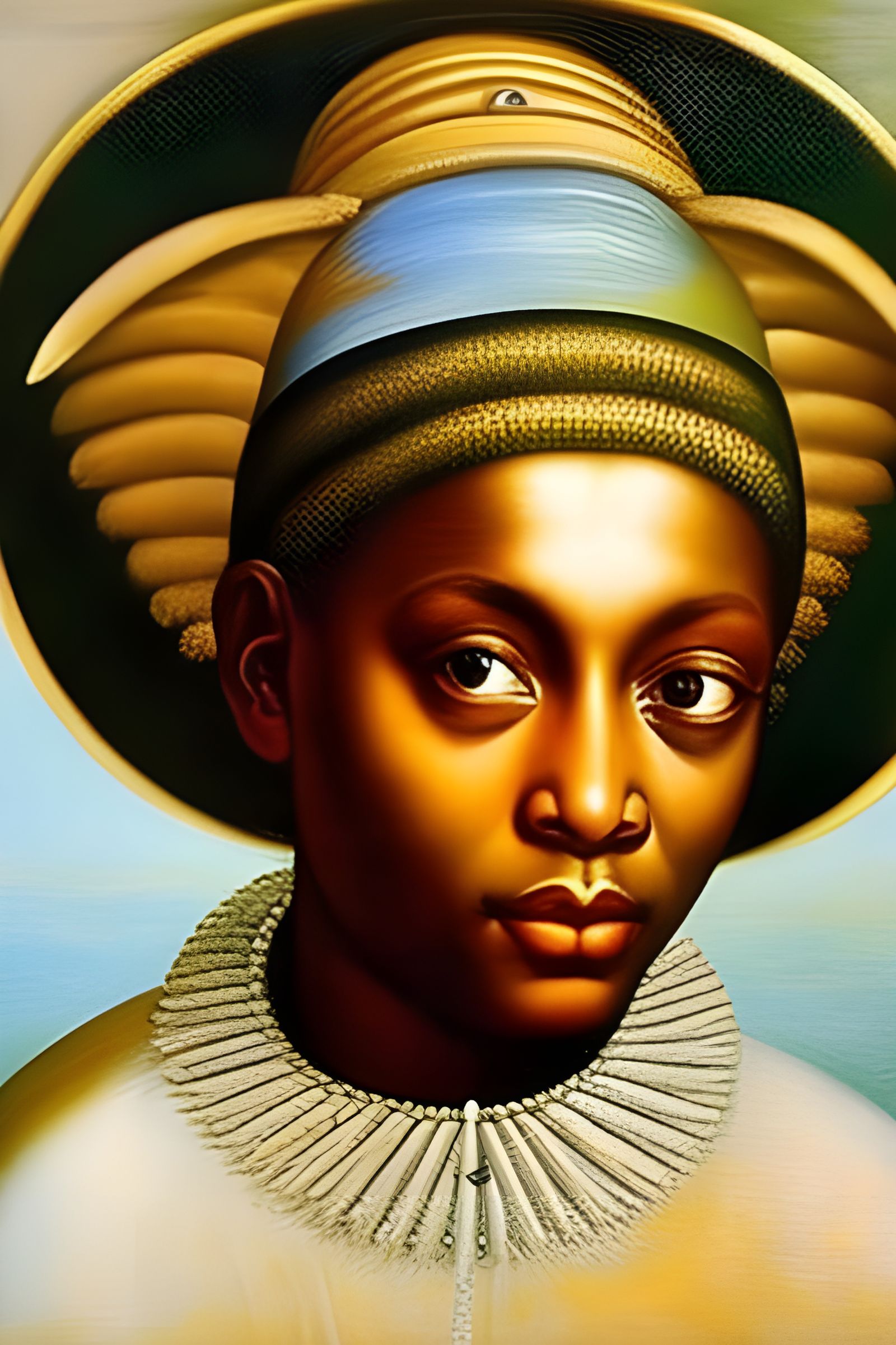 Emmett Till as Angel in Heaven, Oil Painting