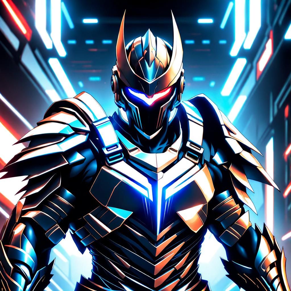Futuristic Gladiator in Anime Style Armor