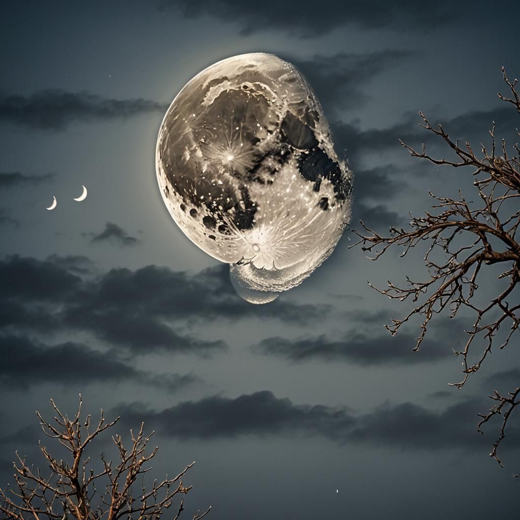 Mute Moon: Hyperrealistic Atmospheric Lunar Scene