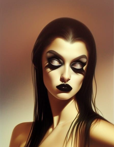 Goth Girl Portrait in Romantic Hyperrealism