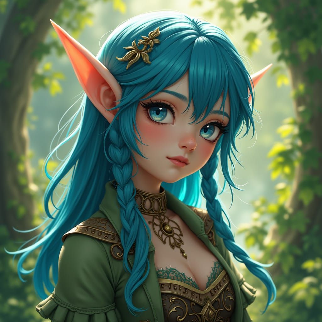 Blue-Haired Elf: Anime and Airbrush Fantasy Art