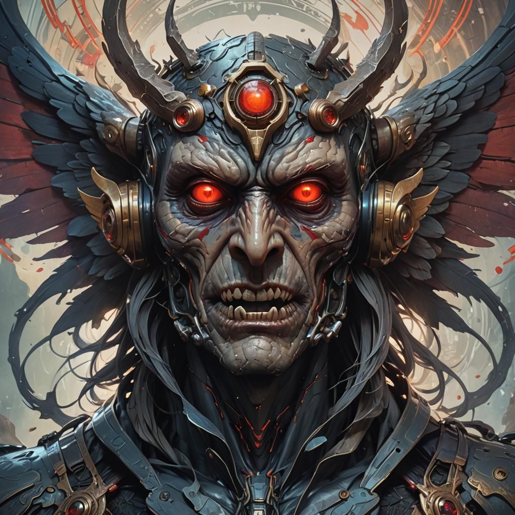 Detailed Portrait of Mothman in Artstation Style