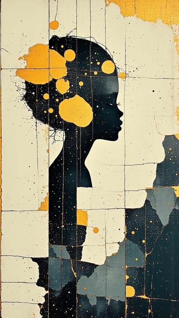 Wildflower Bouquet with Denim Jacket in Impasto Style