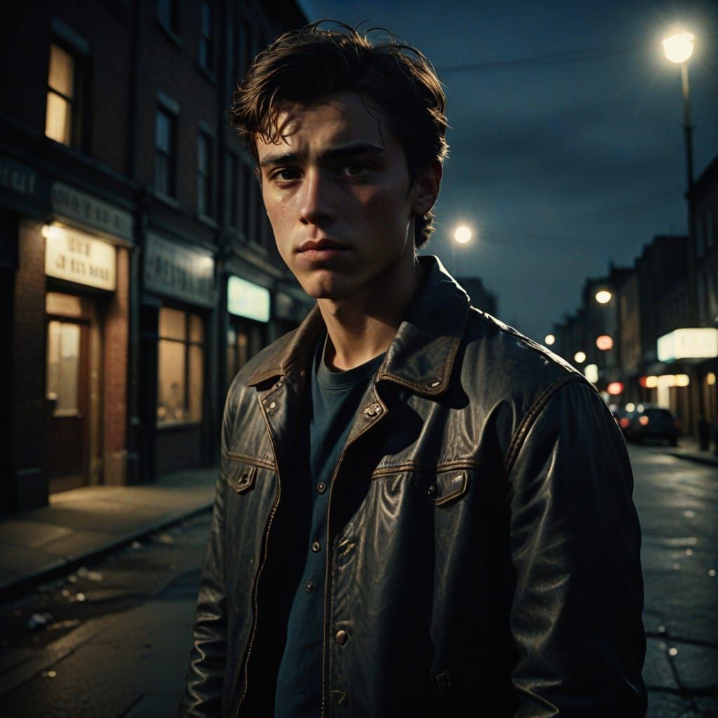 Tough Teen Rebel in Cinematic Style