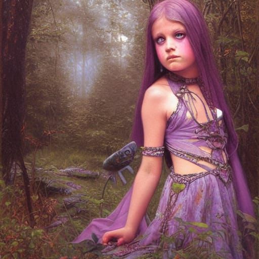 Tainted Gothic Princess in Oil Painting Style