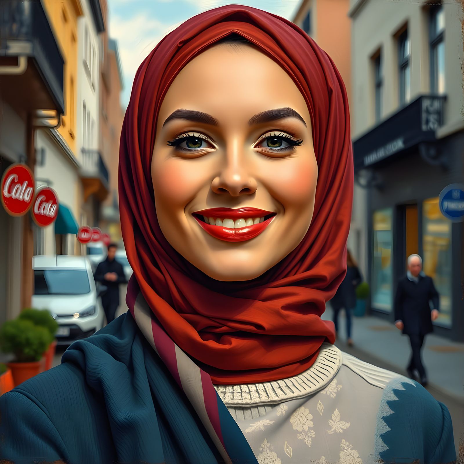 Elegant Hijabi Woman in Modern City
