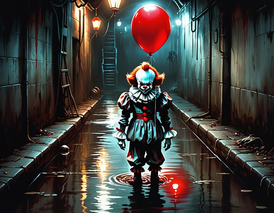 Eerie Pennywise Emerges from Dark Sewer Shadows