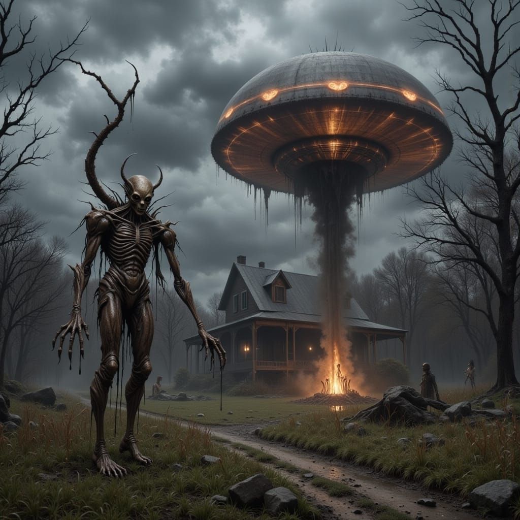 Dark alien abduction