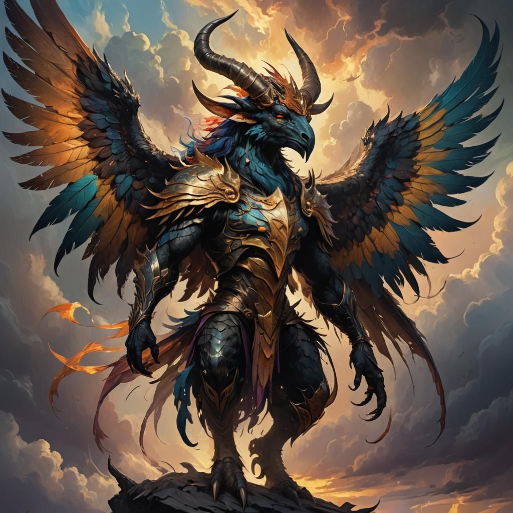 Fantastical Creature Concept Art in Oil Painting Style