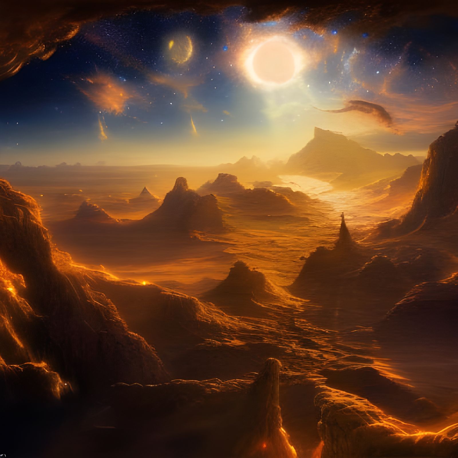 God's Hands Create the Universe: A Digital Masterpiece