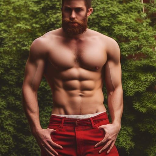 Striking Photo of a Barely Clothed Ripped Man