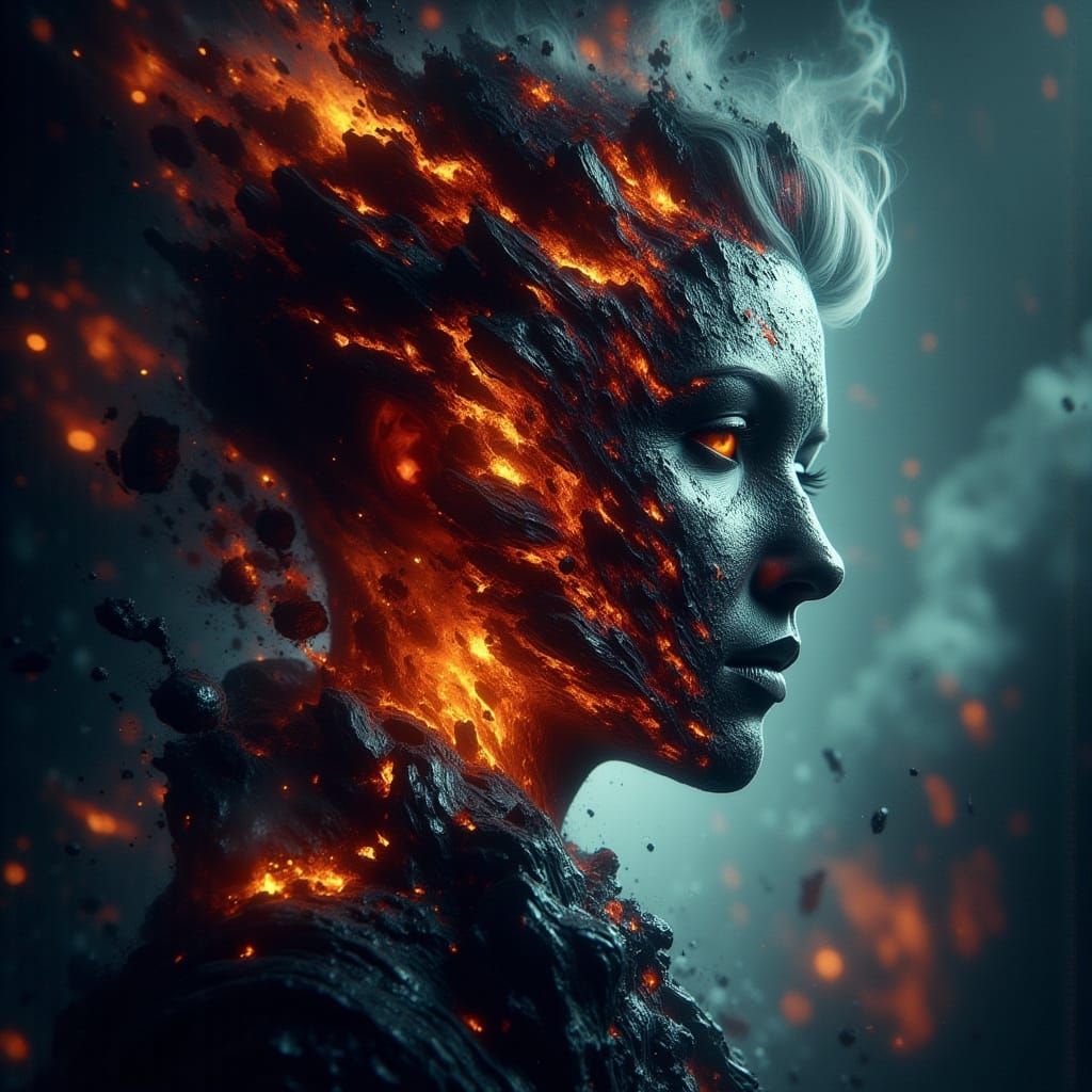 Moody Women at World's End: Hyperdetailed Art