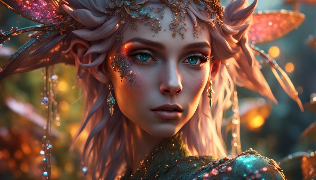 Enchanting Fairy: Detailed 3D Render in Square Enix Style