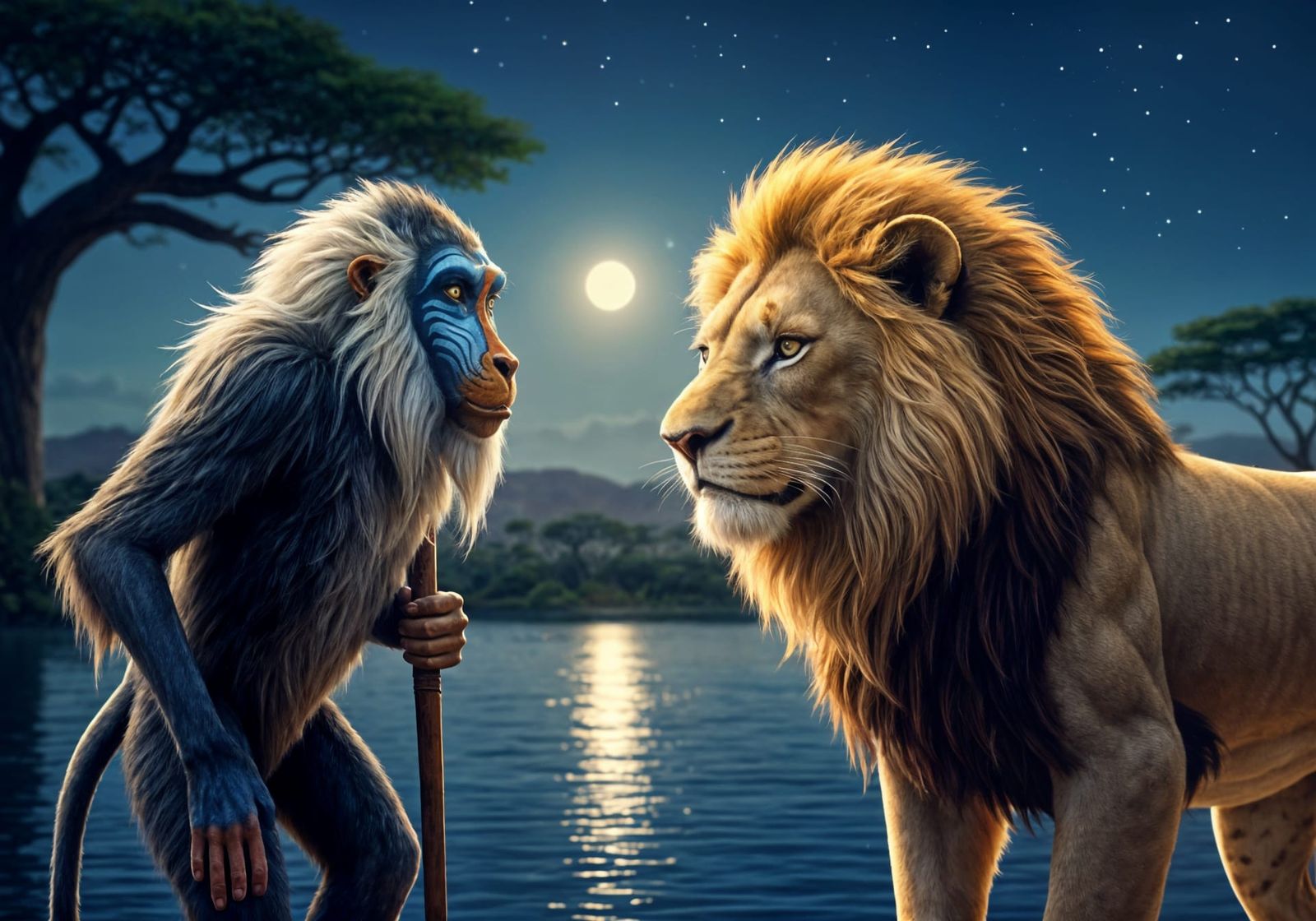 Rafiki and Simba Share a Moment of Wisdom