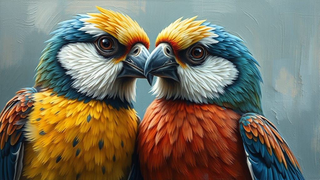 Surrealist Oil Painting of a Bird Lover