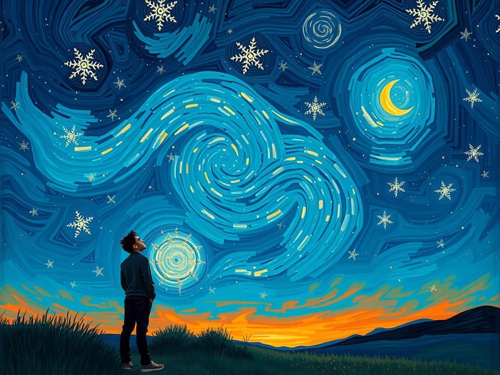 Starry Night Scene as Dreamy Digital Art