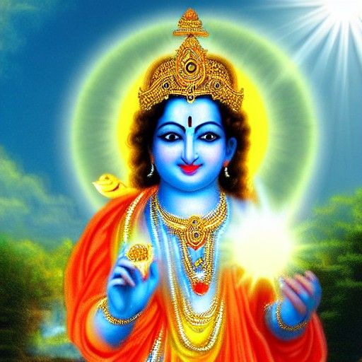 Divine Krishna in Heavenly Sunshine