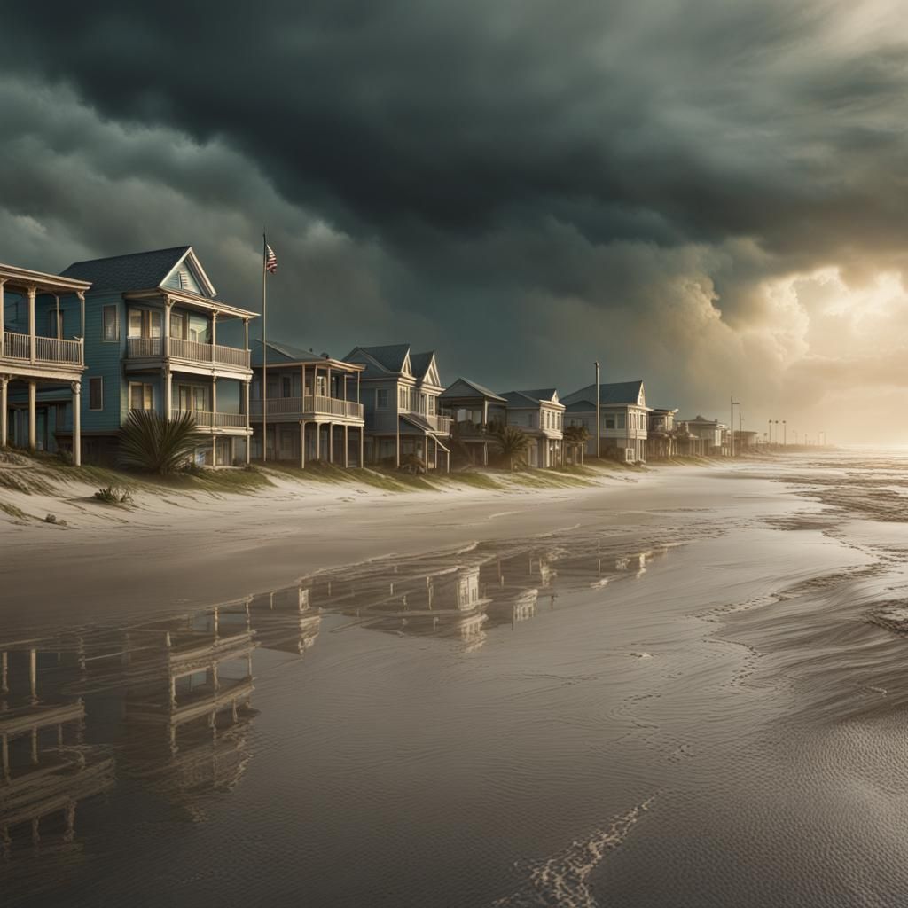 Galveston Beach Aftermath: A Digital Matte Painting