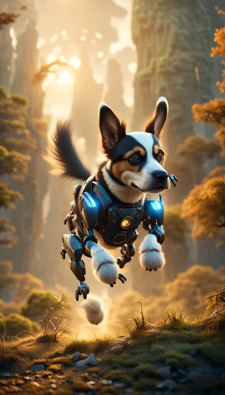 Cyberdog Takes Flight in a Dazzling Fantasy Scene