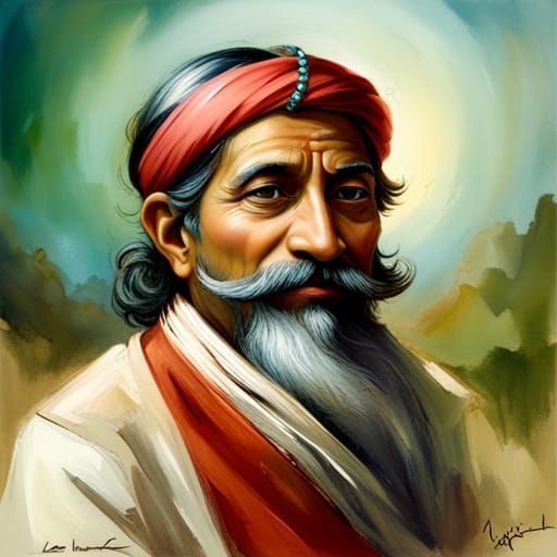 Smiling Indian Saint Portrait in 8K