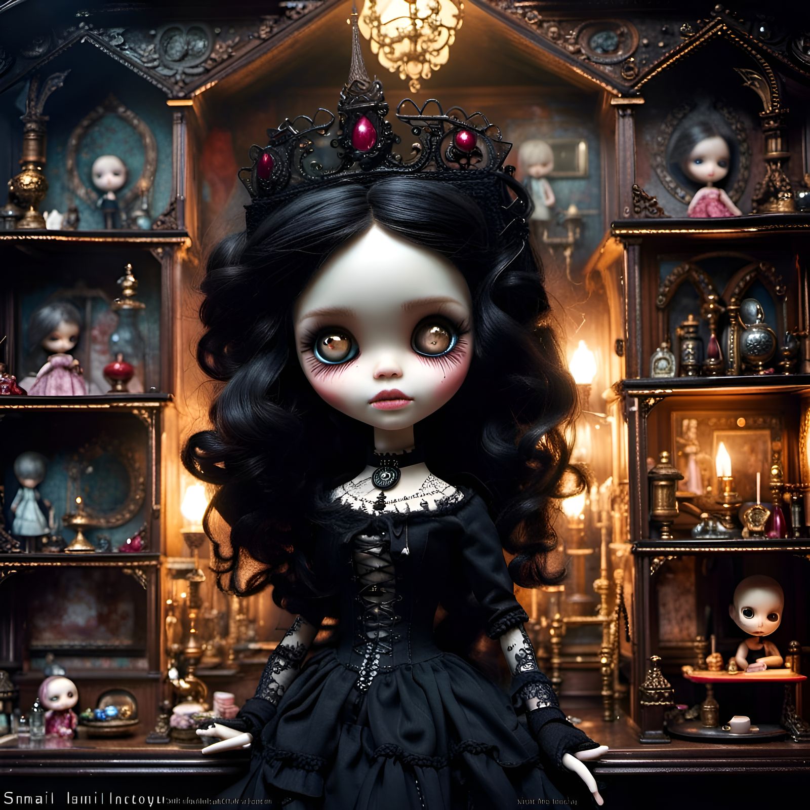 Gothic Victorian Doll Princess in Hyperdetailed Digital Art